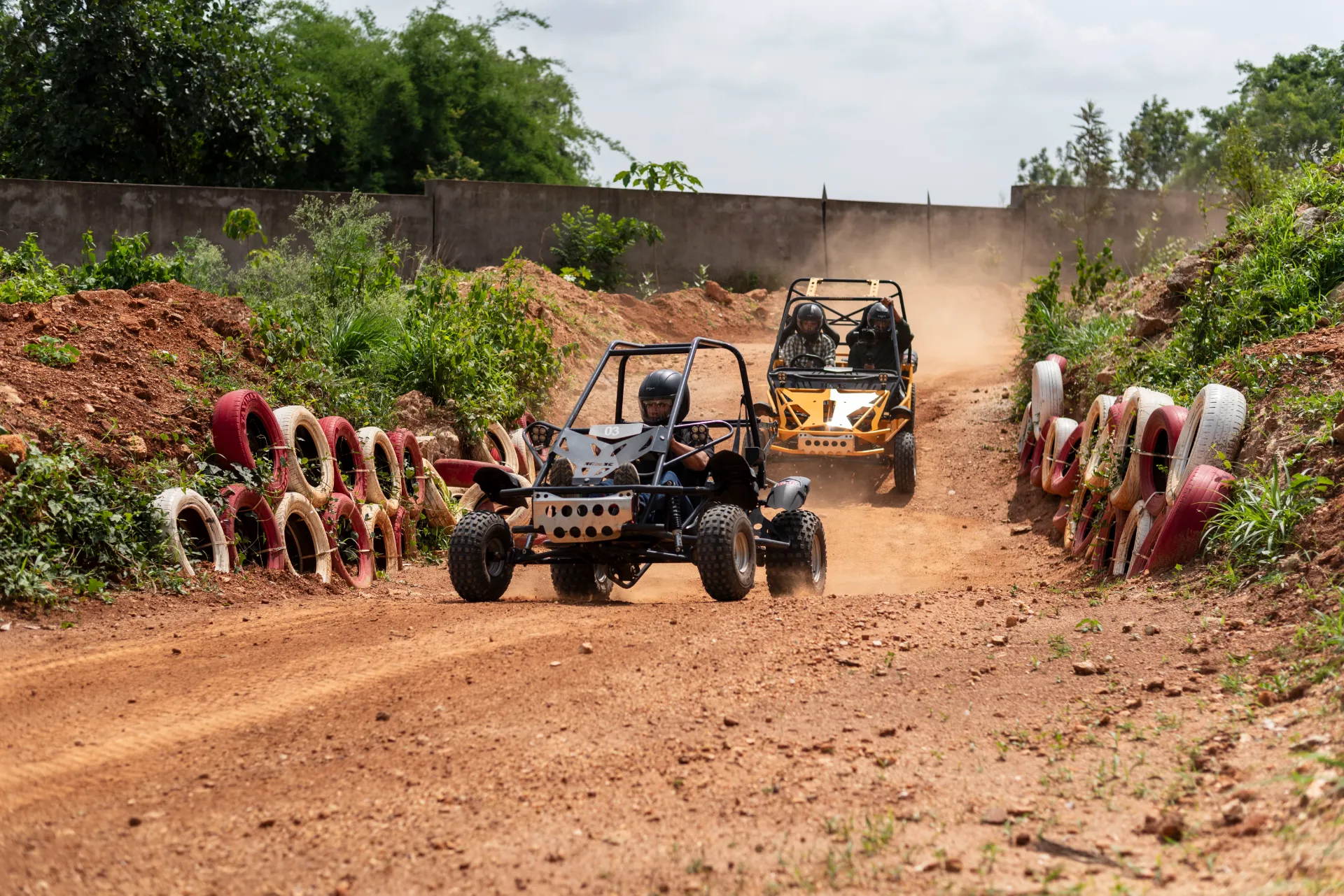 Dirt track racing experience at an adventure resort